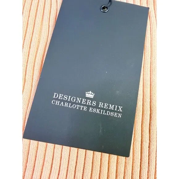 Designers Remix Womens XS Ribly Flared Knit Mini Skirt Powder Nude Scandigirl - Picture 9 of 9